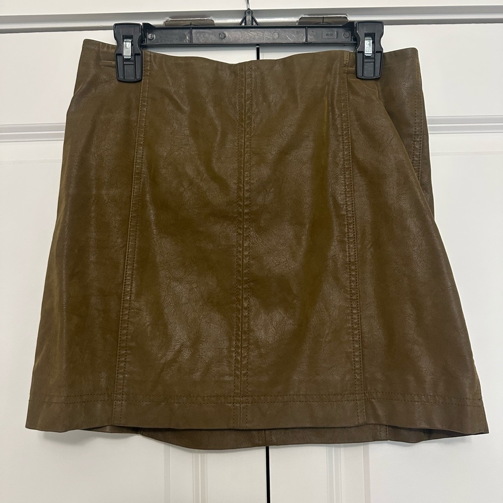 Free People Brown Suede Mini Skirt